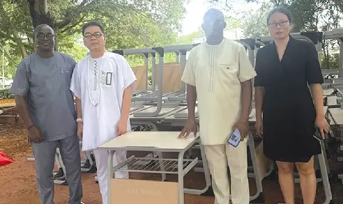 Ghana-China Chamber donates desks to Achimota School