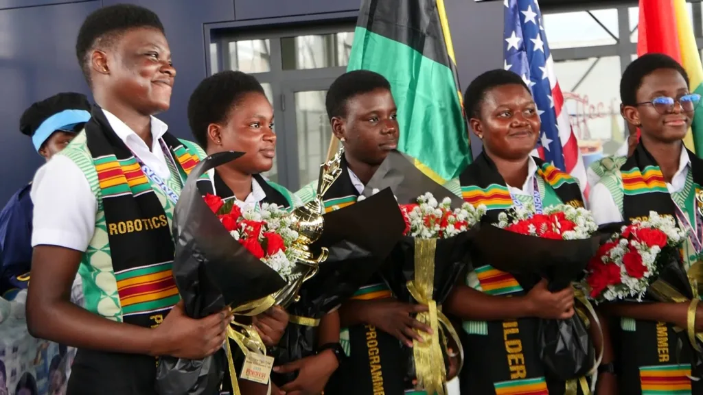 Bosomtwe STEM Girls SHS team returns to rousing welcome after World Robofest Championship feat