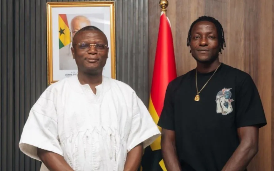 Benjamin Asare pays courtesy visit to Sports Minister Kofi Adams after World Cup outing