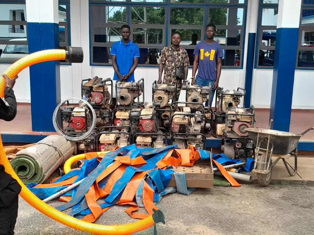 3 arrested as police storm galamsey site on Ghana Water pipeline at Efutu