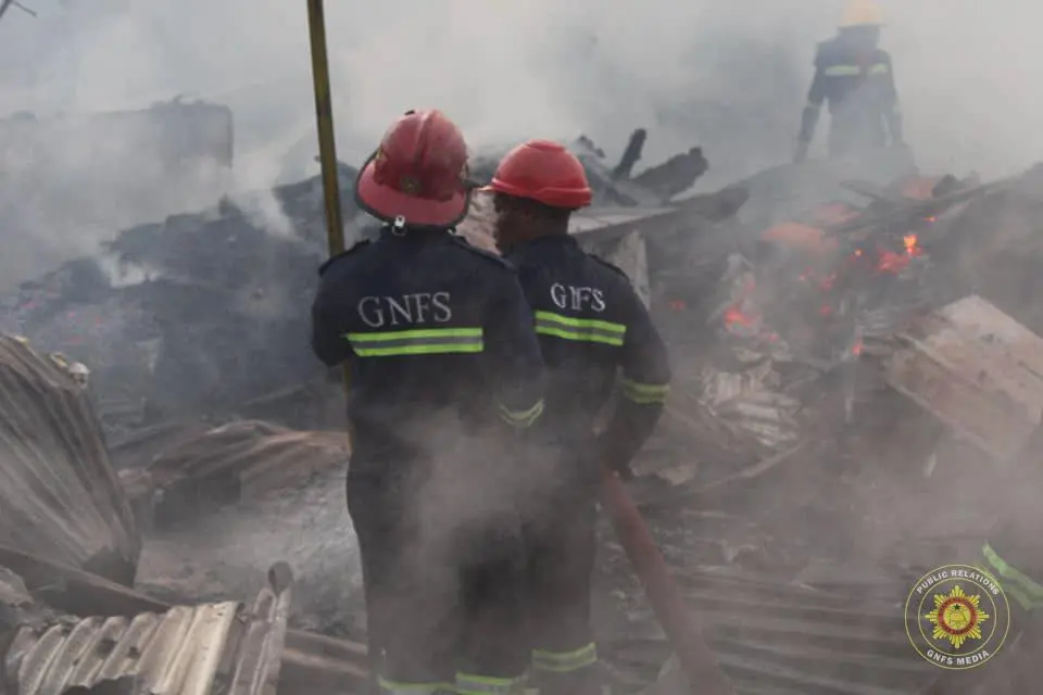 Fire destroys sections of Ofankor wood market