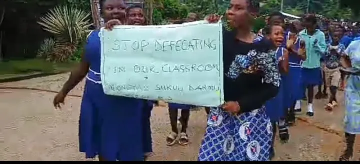 “We are tired of scrubbing toilets” — pupils protest over human waste in classrooms