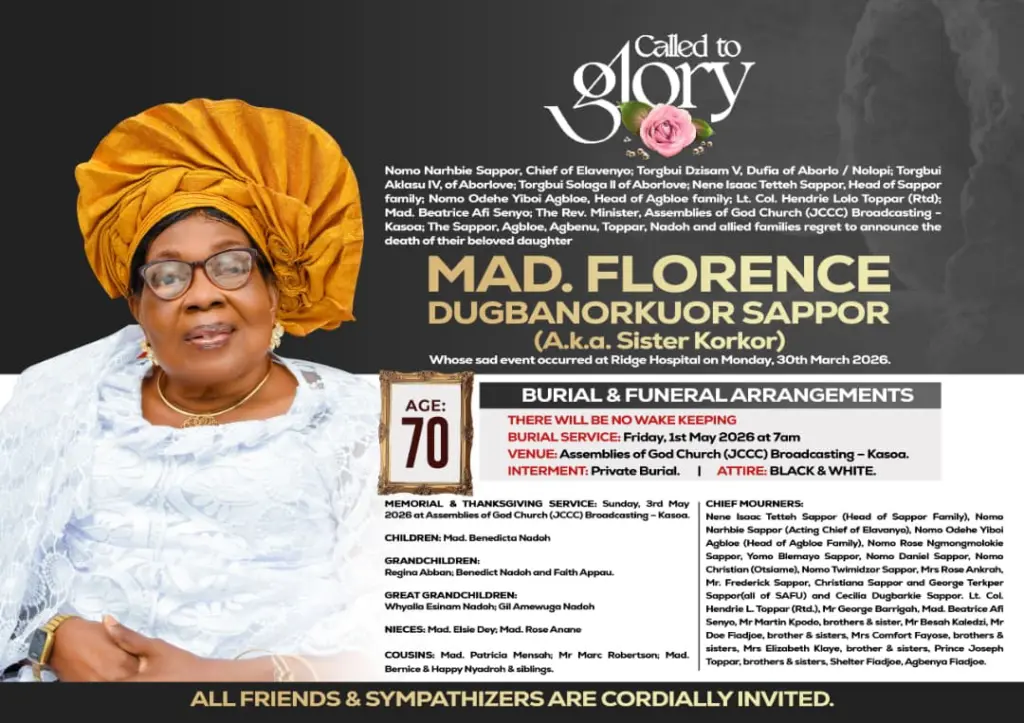 Mad. Florence Dugbanorkuor Sappor, aka Sister Korkor