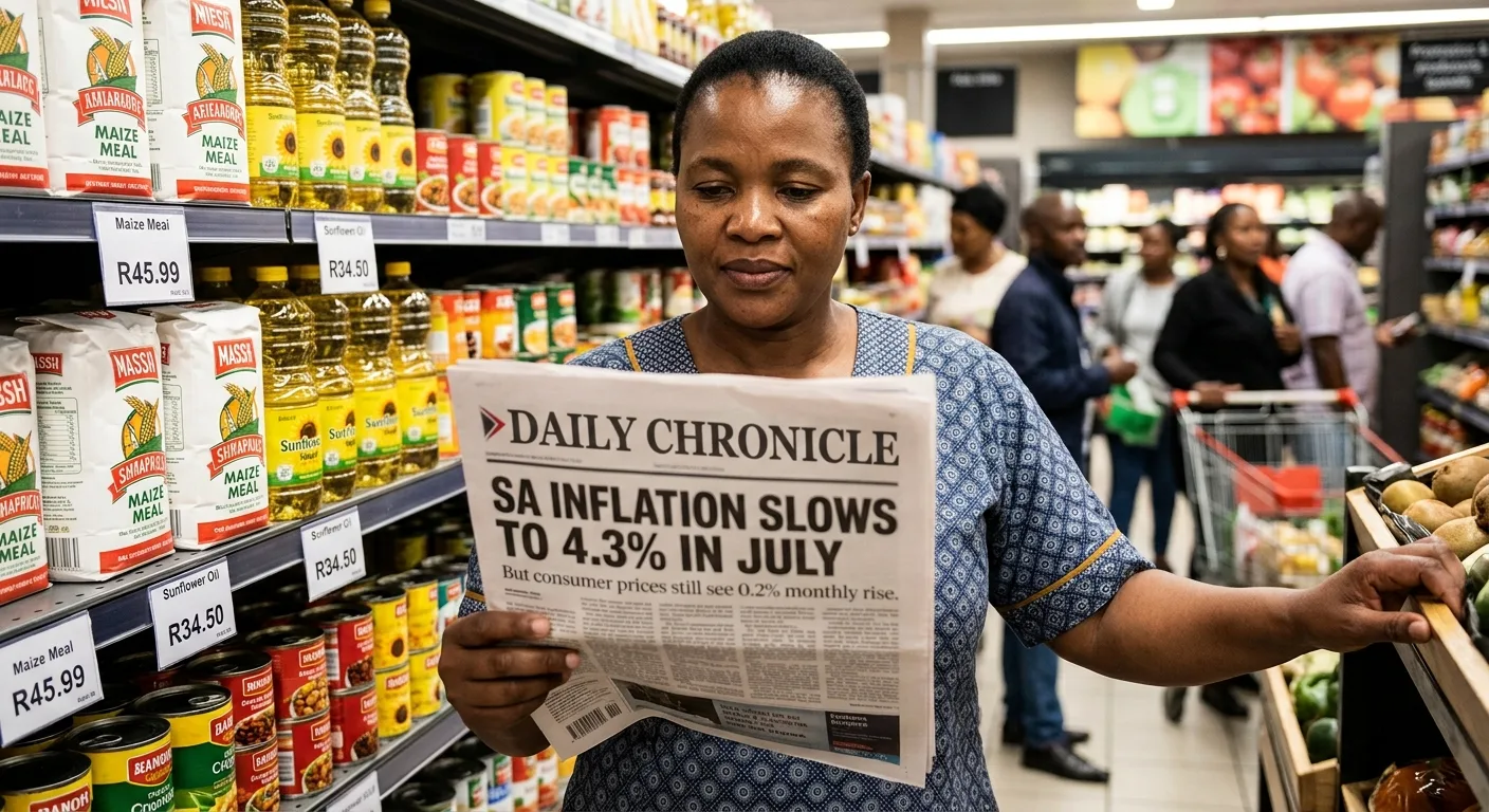 South Africa gets inflation relief first time in five months as fuel prices fall, but renewed oil surge threatens the relief