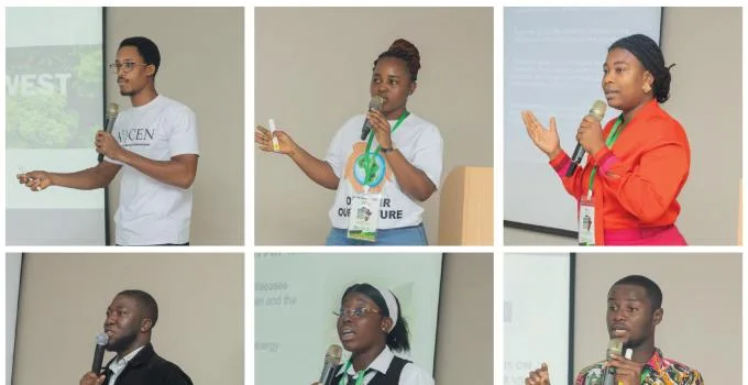 The six KNUST air quality ambassadors championing clean air action across Ghana and West Africa