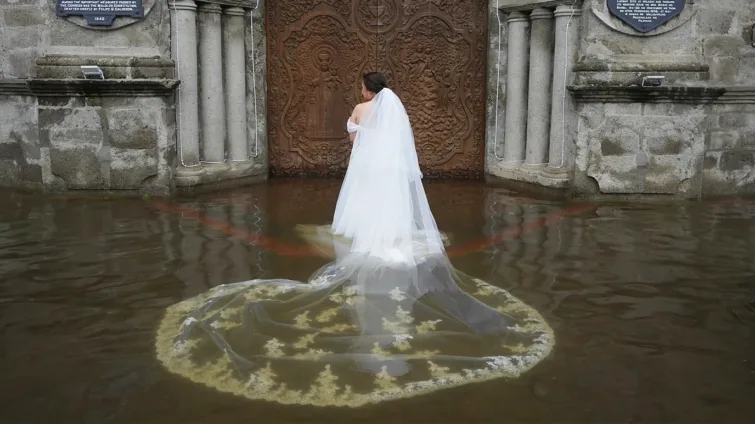 ‘It’s love in the middle of a disaster’: The couple who married in typhoon floods