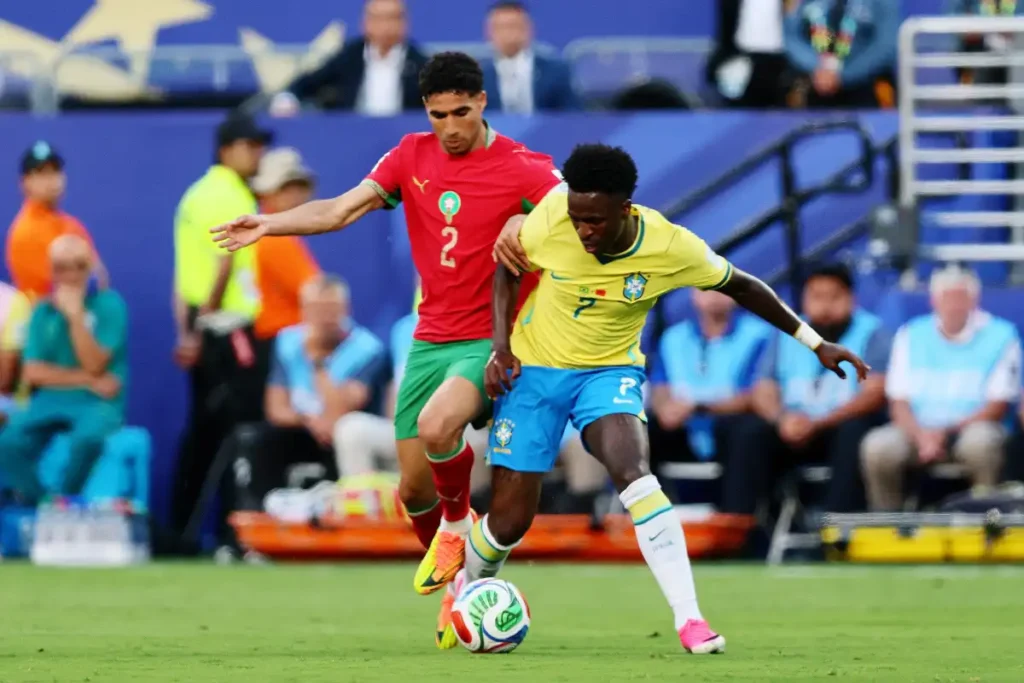 Brazil and Morocco open with draw as Vinicius levels after Saibari opener