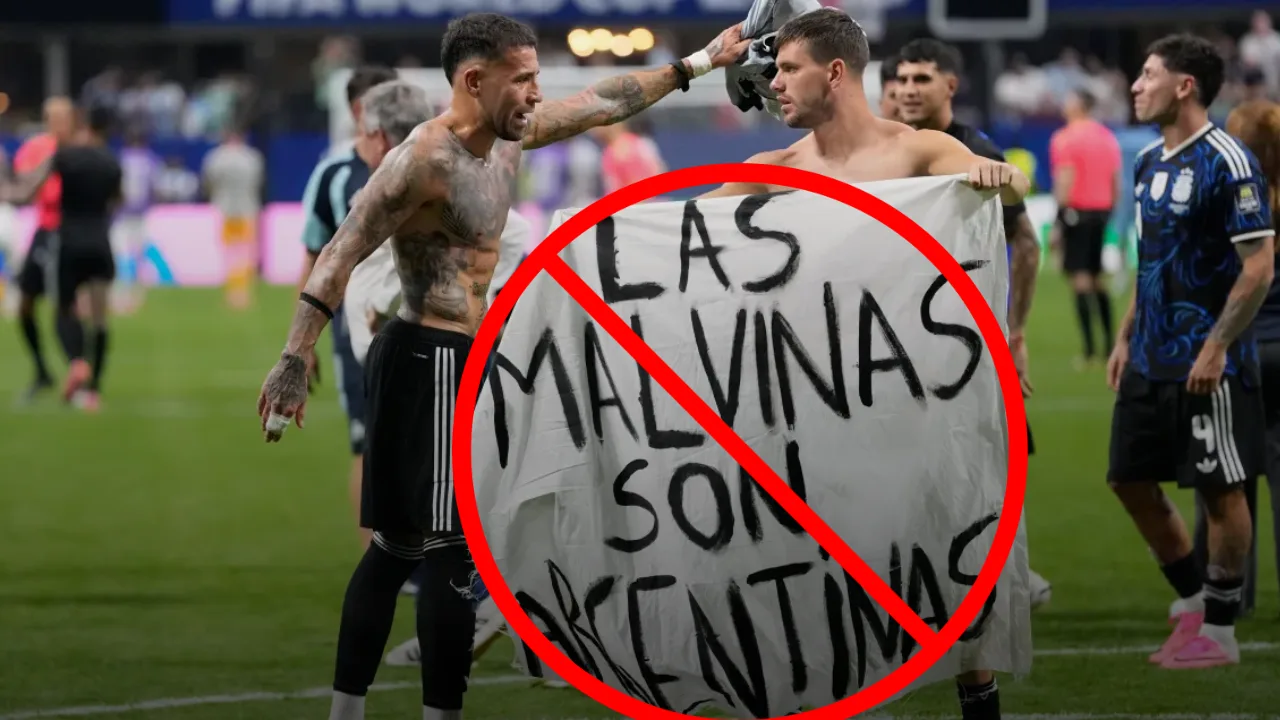 Argentina faces FIFA fine after players display falklands political banner during world cup celebration