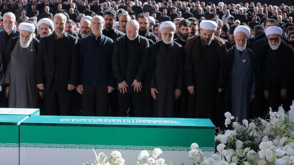 Iran’s supreme leader absent as senior officials attend ayatollah’s funeral