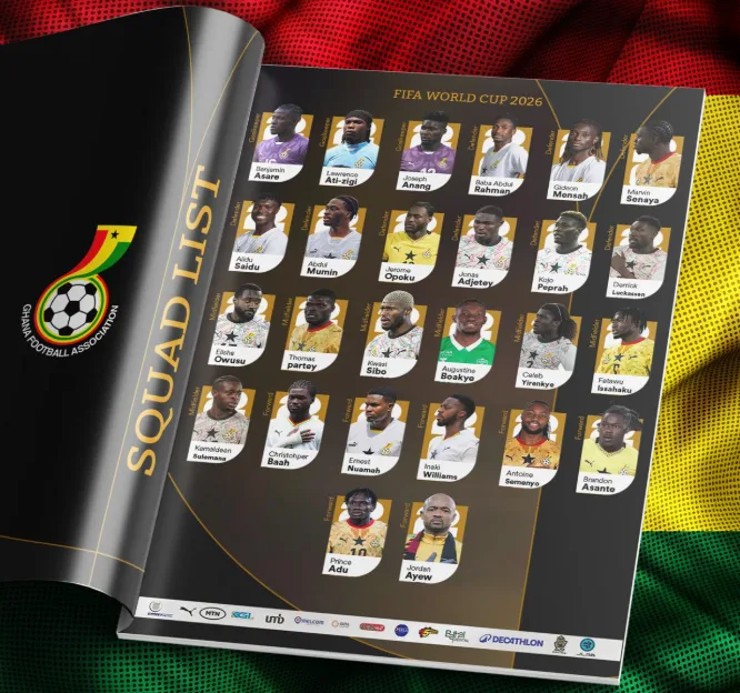 GFA unveils Black Stars squad numbers for 2026 FIFA World Cup