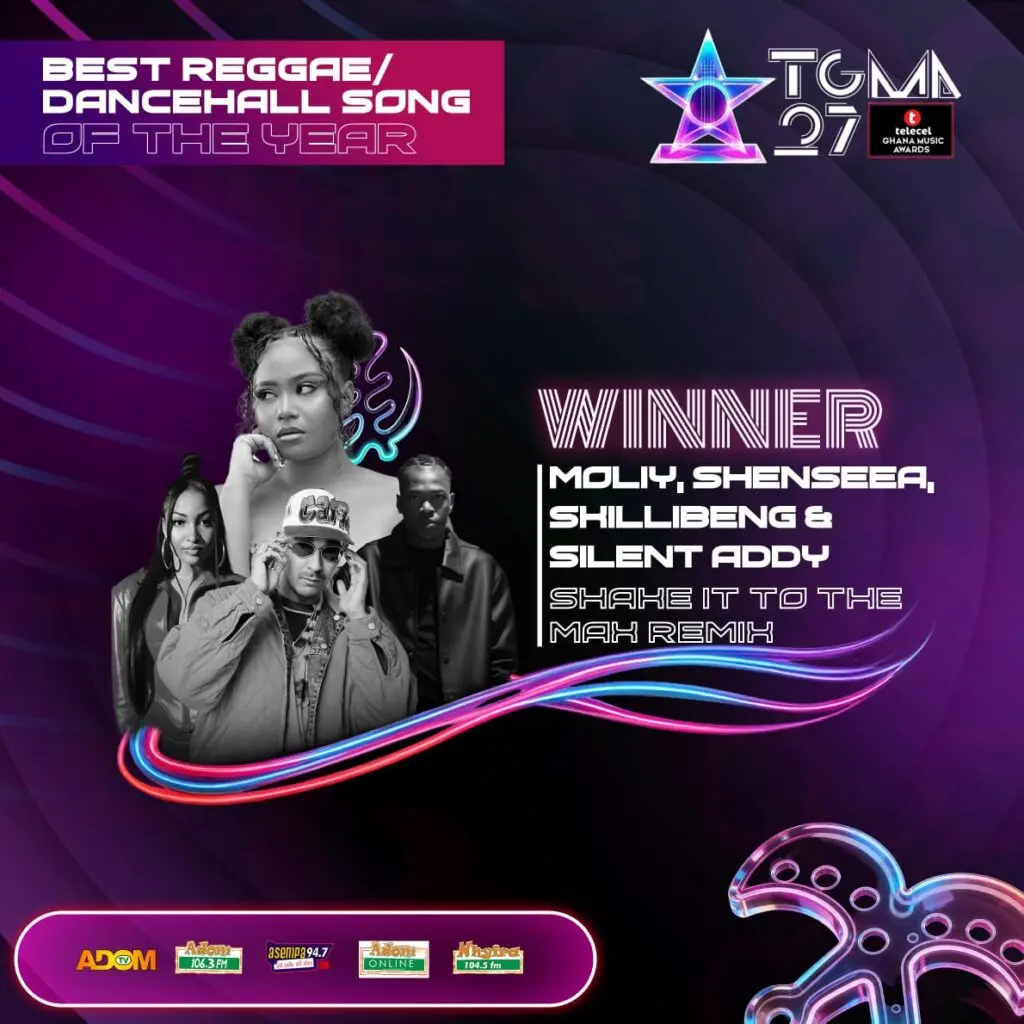 TGMA 27: Moliy beats Stonebwoy, Samini, Amerado to claim Best Reggae/Dancehall Song