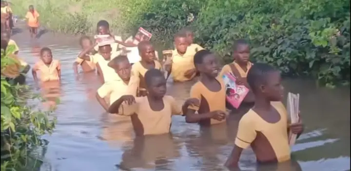 Avetakpo pupils risk drowning daily to access education