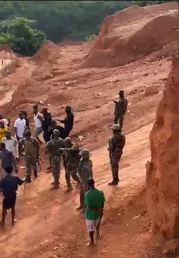 One shot as miners clash with Military, Police during anti-galamsey operation at Kyebi