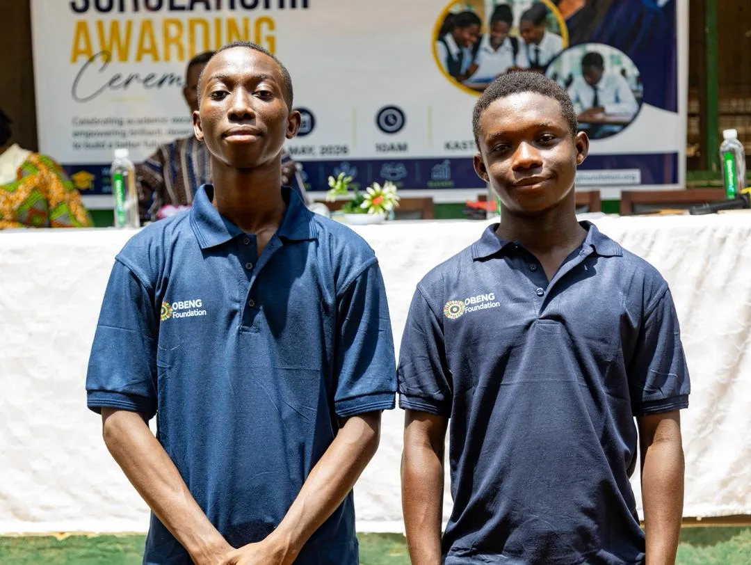 Obeng Scholarship Foundation awards university scholarships to two former Kade Senior High Technical School NSMQ participants