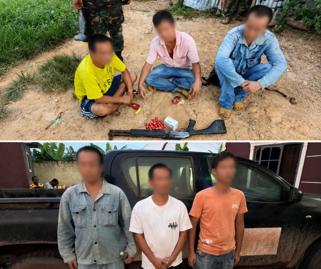 Three foreign nationals arrested over illegal mining on Tano River