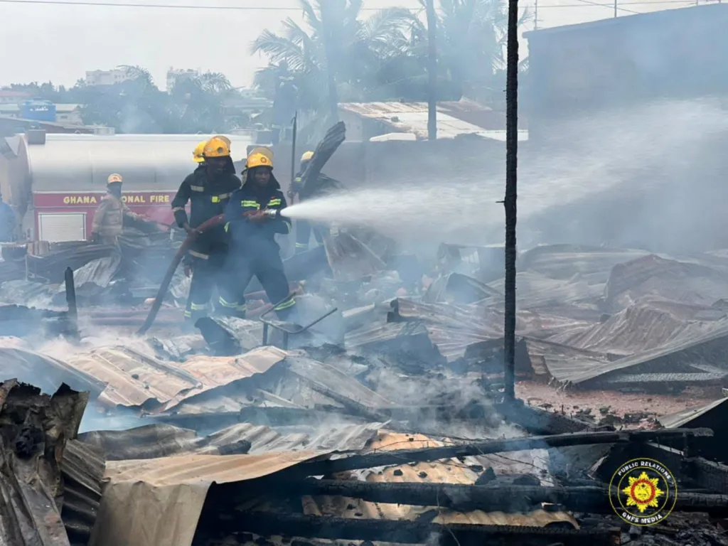 Fire destroys wooden structures at Ofankor, no injuries recorded