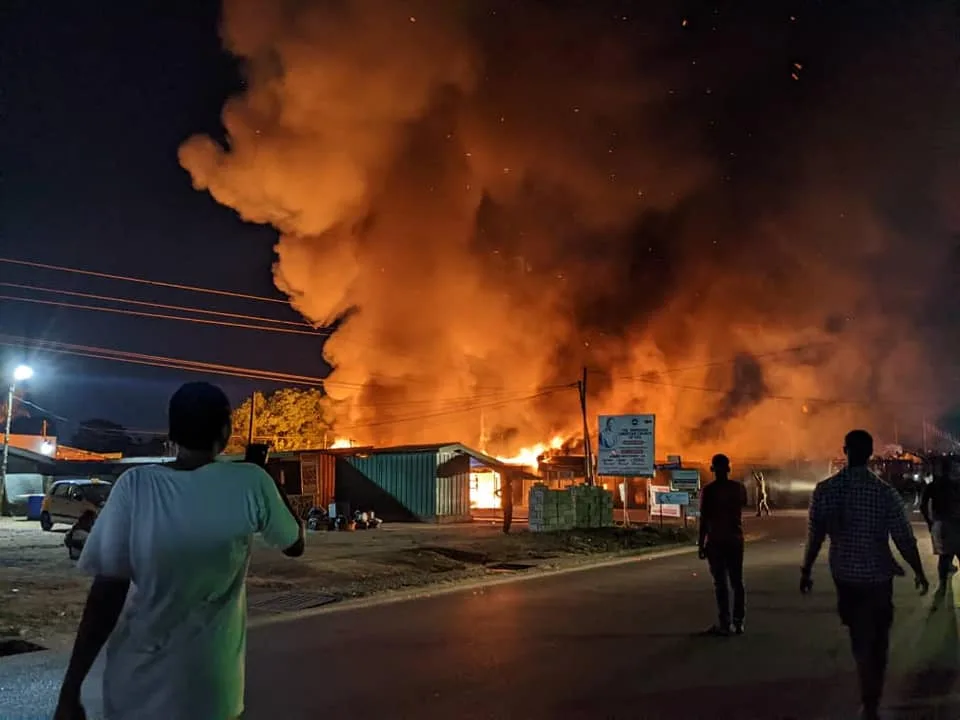 Fire Destroys Chop Bar at South Odorkor, Gas Cylinders and ECG Meters Damaged